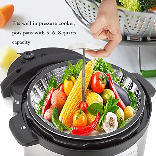 Steamer Basket, Veggie Steamer Basket For Cooking Stainless Steel Folding Vegetable Steamer Insert With Extending Removable Center Handle Expandable To Fit Various Size Pot(5.5" To 9") #TOP2