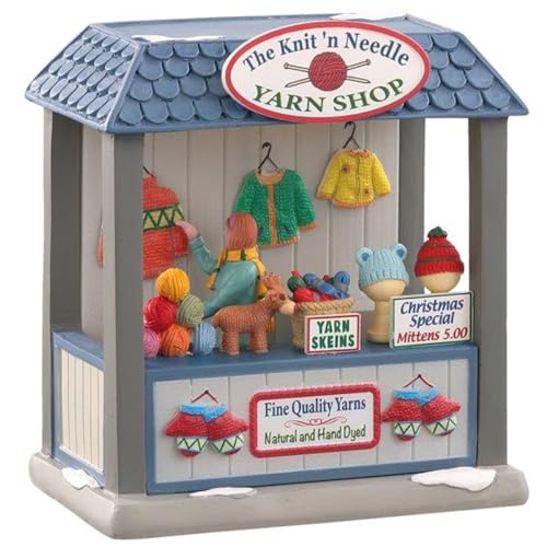 Lemax Knit 'n Needle Yarn Shop edificio coleccionable detallado de porcelana 2