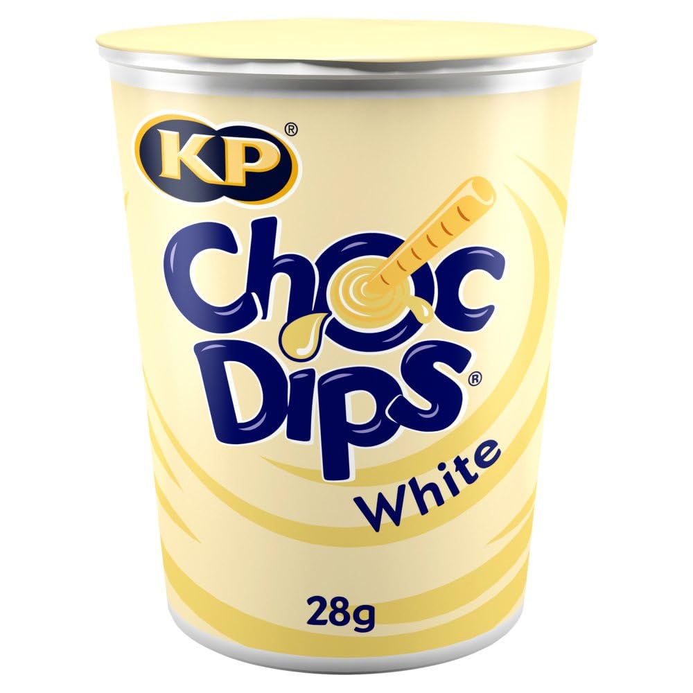 KP White Chocolate Choc Dips, Creamy Snack Dip with Biscuit Sticks, 28g (12)