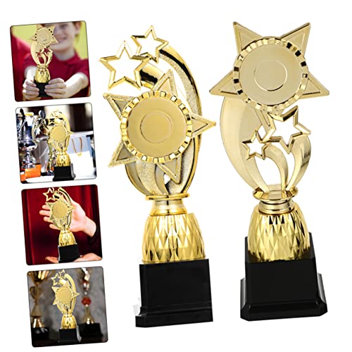 Operitacx 4 peças troféu pentagrama decoração detalhes dourados mini troféu presentes para crianças