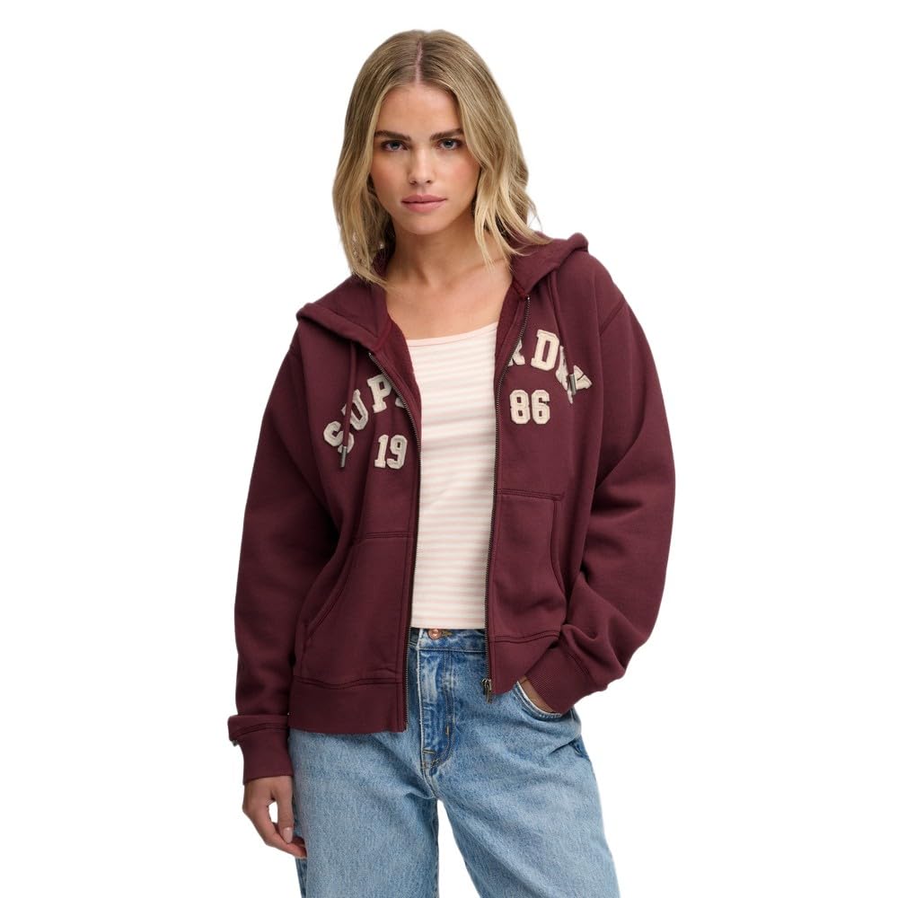 Superdry Athletic Essentials Relaxed Crop Full Zip Sweatshirt XL