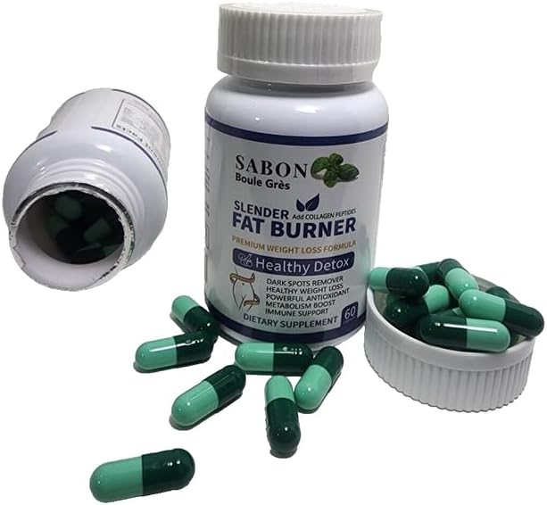 Sabon Boule Grès Slender Fat Burner with Collagen Peptides Supports Weight Management and Healthy hetox, 60 Capsules.