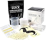 Set Nasenhaarentfernung Wachsset Augenbrauen Nasenhaare Wachs mit 100g Hartwachsperlen & Applikatoren & Pappbecher & Messbecher für Männer & Frauen