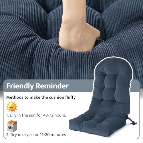Image of mudilun Adirondack Chair Cushion 44x19x4in for Indoor Rocking Chair Pads | High-resilience foam particles,Thick Tufted, Anti-Slip with Ties,Fits most high back indoor Adirondack & rocking chair Pads