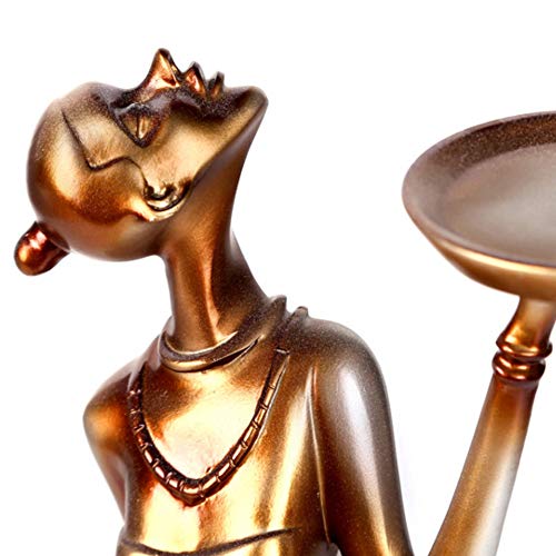 Sinoarts Home Decoration Statue Figurines Ornament Garden Statue1Pair Gold Abstract Lady Candle Holders Sculpture Candlestick Candle Holder Home Decoration Novelty Gift #TOP2