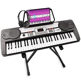 MAX KB7 Clavier électronique avec casque audio et stand, Piano numérique 54 touches, Fonction d’enregistrement, 2 haut… - Les Beatles, Paul McCartney, John Lennon, RIngo Starr, George Harrison