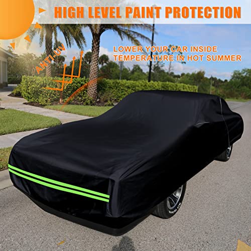 Image of Waterproof Car Cover Compatible with Chevrolet Monte Carlo LS /SS 1978-1988, 210T All Weather Classic Car Covers with Zipper Door & Lock for Snow Rain Protection