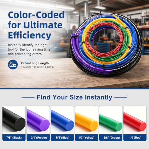 Image of Tnisesm 6 Pcs Copper Pipe Bender Kit - 13ft PE Tubing Bender Strips, Air Bender for 1 /4 inch 3 /8 inch 1 /2 inch 5 /8 inch 3 /4 inch 7 /8 inch Air Conditioning Copper Pipes, Pipe Bender for Mini Split & HVAC Line Set