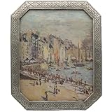 EvruCexul Bilderrahmen im Vintage-Stil mit Glasfront, Gothic-Bilderrahmen mit Metall-Finish, viktorianische Tischplatte und Wanddekoration, Foto-Display, Geschenkideen, 20,3 x 25,4 cm, silberfarben