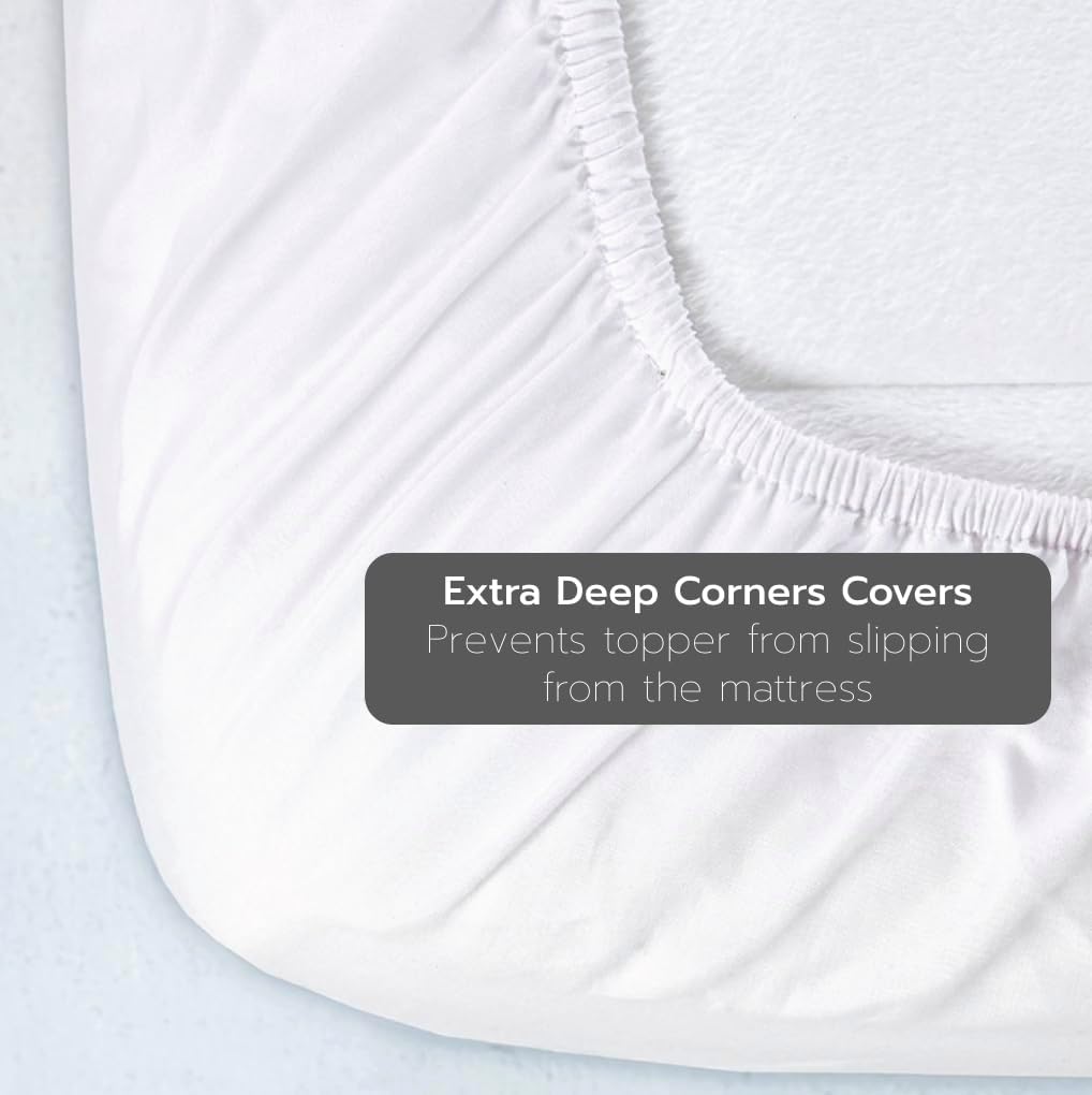 Kawa Mattress Pad Mattress Topper for Mattress Protector Cooling Breathable Fluffy and Soft Mattress Cover with 8-12 Deep Pocket (White- Full)