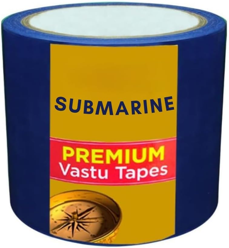 Submarine Vastu Color Floor Tapes, Vastu Tape Vastu Dosh Remedy/Vastu Correction for WC Toilet and Entrance (4Inch Wide, 25 Meter Length) Yellow (Blue)