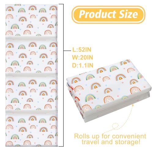 Image of Shellwei Vinyl Nap Mat Kid Preschool Daycare Sleep Mat,Rainbow