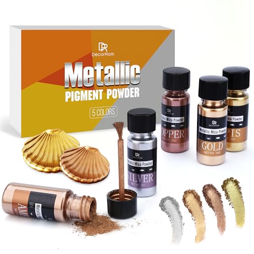 Polvo de Pigmento Metálico - 5 Colores x 15g Colorante de Resina Epoxi Color de Metal para Resin Epoxy, Uñas, Pintura - Polvo de Mica Metálica Colorante de Jabón para Limo, Arcilla Polimérica