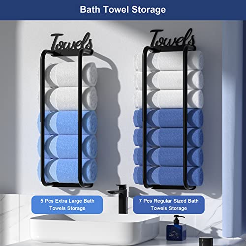 Retractable Towel Racks For Bathroom, Towel Rack Wall Mounted, Adjustable Towel Holder Black, Bathroom Towel Storage, Wall Towel Storage Rack For Rolled Bath Towels, Beach Towels And Pool Towels #TOP3