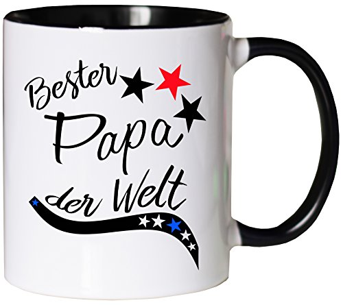 Mister Merchandise - Taza de café, diseño con texto en alemán, blanco y negro, Papa