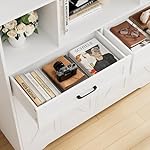 HOSTACK 71" Tall Bookcase with Drawers and Doors, 47" Wide Book Shelf and Bookcase with Storage, 6 Tier Large Book Storage Cabinet with 14" Deep Display Shelves for Living Room, Home Office, White - Image 5