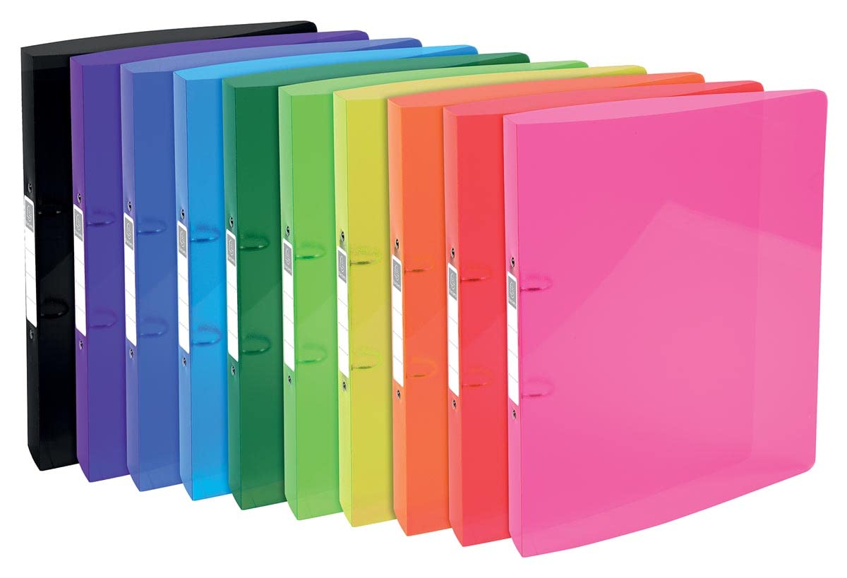 Iderama - Raccoglitore ad anelli, formato DIN A4, in polipropilene, 30 mm, 2 anelli, colori assortiti