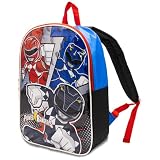 Fast Forward Mochila infantil de 38 cm | Mochila para meninos e meninas | Alças acolchoadas e compartimento grande com zíper | Material escolar, Power Rangers 1, 15 Inch, Moderno