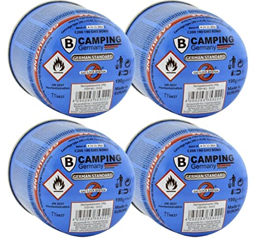 Gaskartuschen 190g Stechkartuschen Kartuschen Butan Gas Campingkoche (4 x)