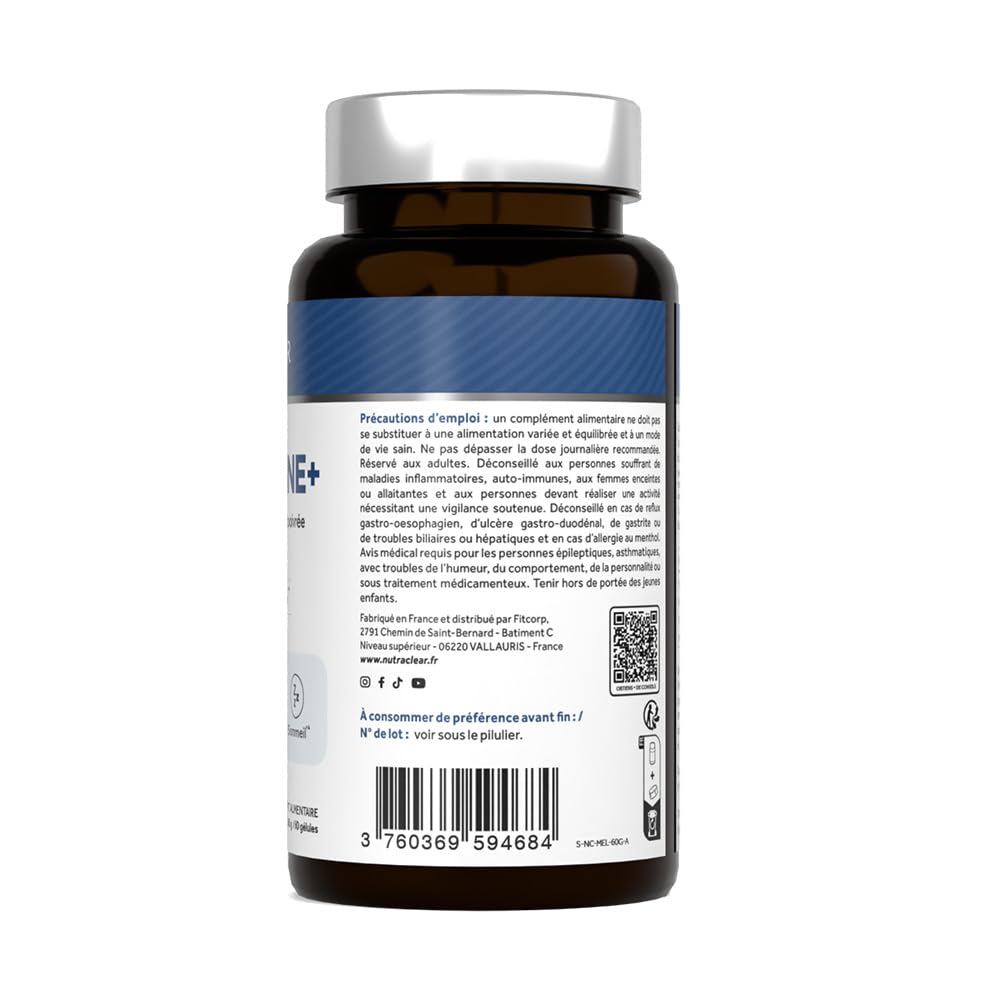 Cure de 3 mois Mélatonine + (3x60 Gélules) | Sommeil | 1,9mg de mélatonine + Passiflore, mélisse et menthe poivrée