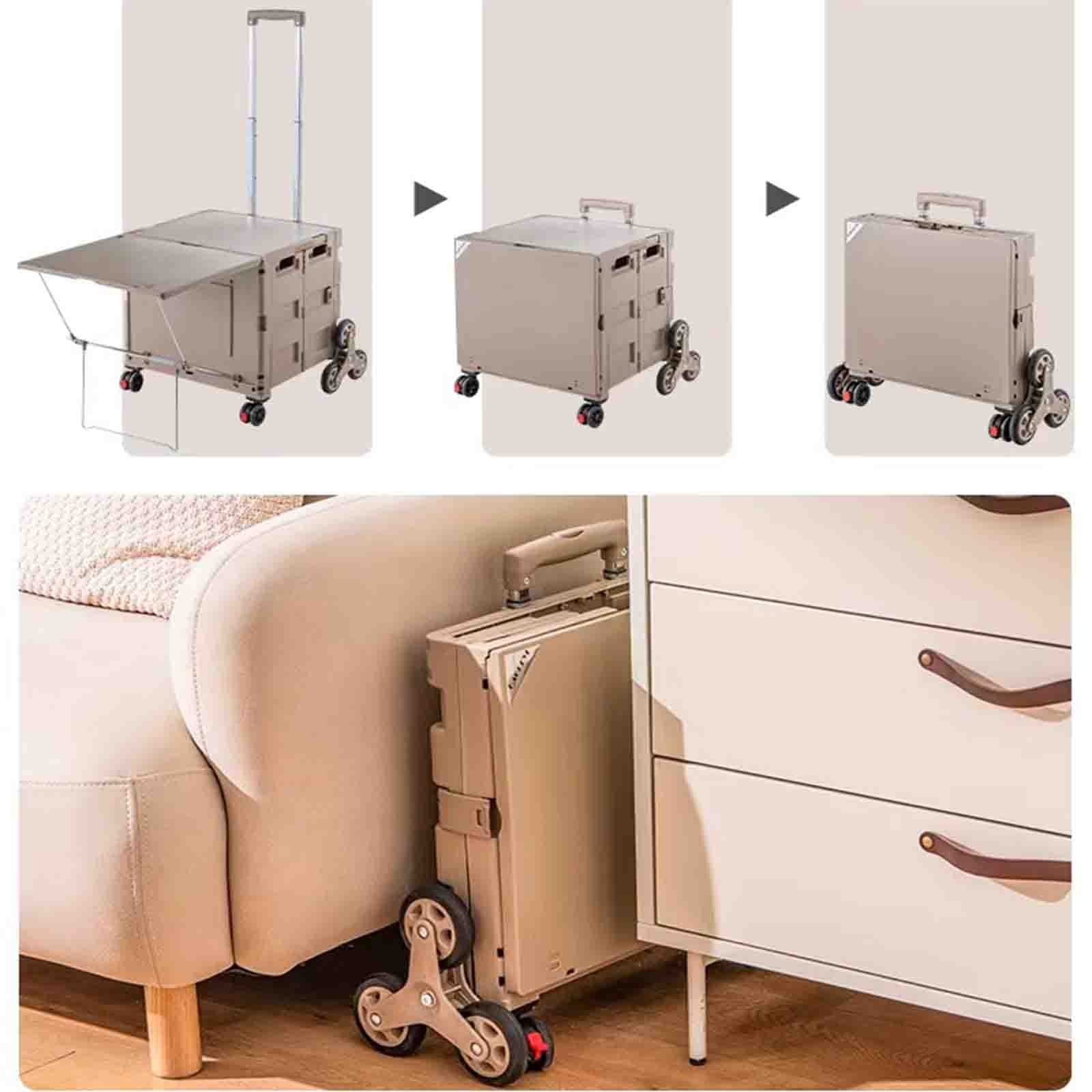 Carrello della spesa pieghevole multifunzione, carrello da supermercato con scatola portaoggetti, portatile per esterni, per generi alimentari, viaggi e campeggio