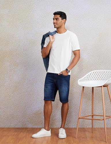 Image of Amazon Brand - Symbol Men's Cotton Rich Stretchable. Regular Fit Denim Shorts