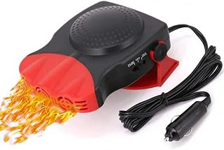 Portable Car Heater Defogger Red, 2 in 1 Cooling & Heating Car Fan Vehicle Electronic Air Heater Defrost 12V 150W, 3-Outlet Fans, Automobile Windscreen Fan