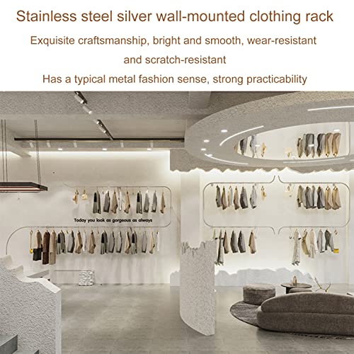 Portant à vêtements en acier inoxydable pour boutique et dressing