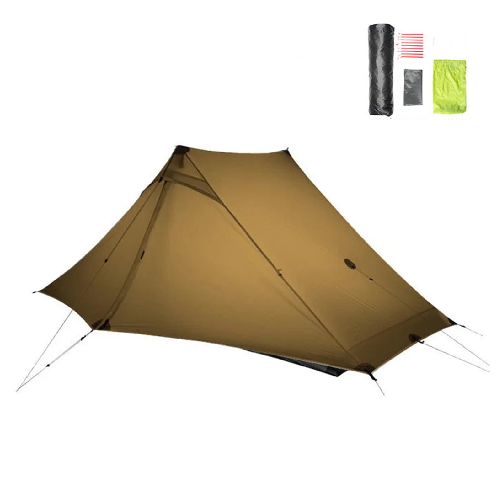3FULGEAR Lanshan 2 Pro Tent 2 Person Ultralight Camping Tent, 3/4 Season Professional 20D Silnylon Rodless Tent for Camping, Climbing, Hiking