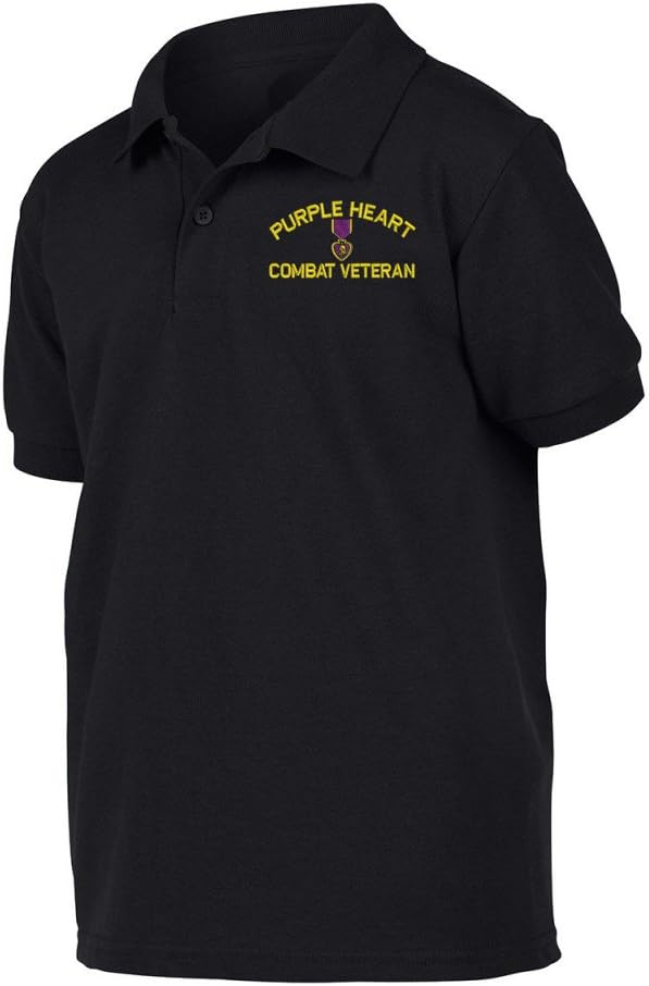 Military Purple Heart Combat Veteran Polo Shirt
