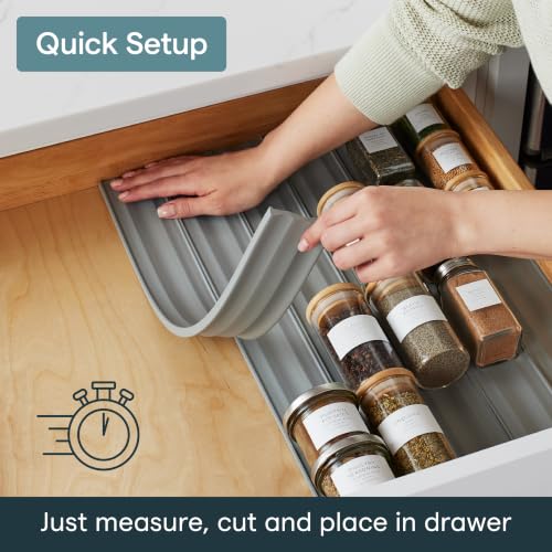 Image of YouCopia Storage Organizer | Wardrobe Organizer for Clothes | Cupboard Organizer | Foldable Shirt Stacker Box | Cloth Box for Almirah | Closet Storage Basket Drawer Liner (Grey)