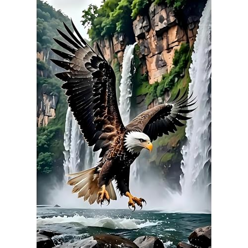 Image of Eagle Cross Stitch Kits for Beginners Adults, Patterns Dimensions Needlepoint Art Crafts,Counted Cross Stitch Kits Embroidery Kits for Beginners Adults for Home Decor 11.8X15.7inch