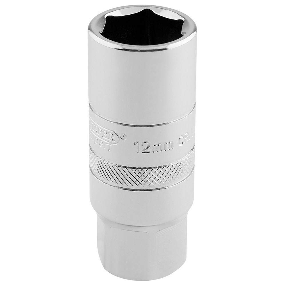 Draper 1/2"" Square Drive 12mm Thread 6 Point Spark Plug Socket - 18mm