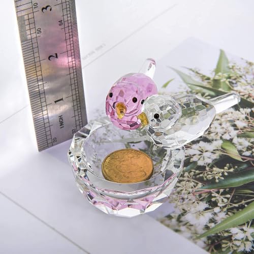 Image of HDCRYSTALGIFTS Crystal Bird Figurine Collectible Art Glass Animal Figurines Table Home Decor Gift