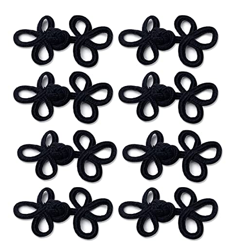 Evago 10 Pairs Chinese Knots Frog Buttons Closure Sewing Fasteners For Sweater Cloak Coats Scarf Cardigan And Costumes Outfit Sewing (Black-A) #TOP6