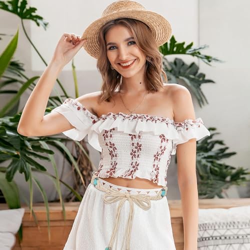 Boho Western Belts for Woman Vintage Turquoise Belt Braid Western Belt for Dress Jean4