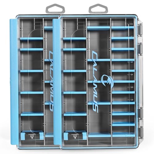 Calamus DryVault Waterproof Tackle Box, Sturdy 3600 Tackle Trays, Fishing Tackle Box Organizer With Removable Dividers, Lure Box and Terminal Tackle Storage