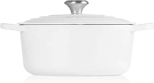 Miniatura 4 de Le Creuset Horno holandés redondo de hierro fundido esmaltado, 5.5 cuartos de galón, Blanco