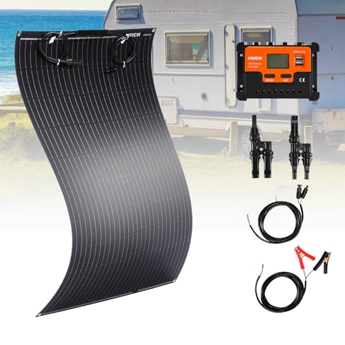 100W Flexible Solar Panel Kit for RV Boat, 12V Monocrystalline Ultra-Flexible Bendable Mono Off-Grid...