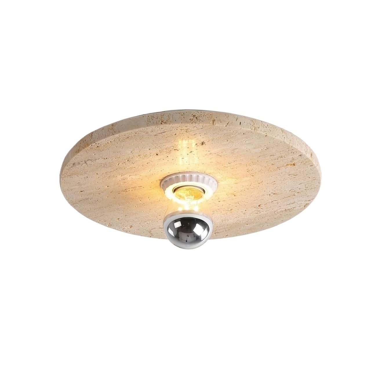 NHPJFDC Yellow Stone Flush Mount Ceiling Light, Round Natural Stone Ceiling Lamp, Low Profile Fixture for Bedroom, Hallway, Entryway, Cloakroom, Corridor, Apartment Foyer, Home Residential