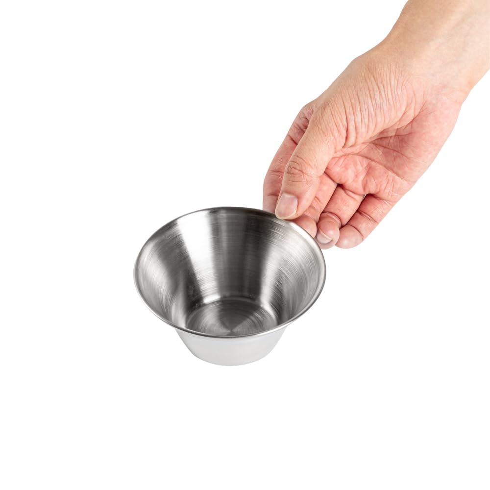 Kubek na przyprawy ze stali nierdzewnej, ramekin, kubek na sos - okrągły - 15 ml - pudełko 10 ct - akcesoria restauracyjne