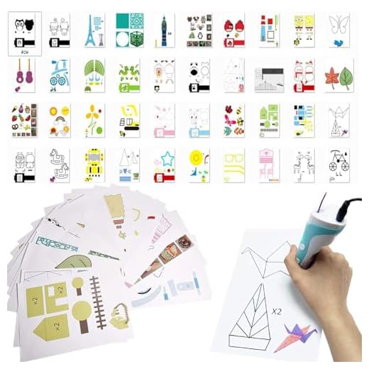 Moldes de desenho de impressora 3D estênceis de papel para caneta de impressão 3D, modelo de grafite para pintura de papel de impressão POYLKJGYT para caneta 3D presente infantil faça você mesmo, 20