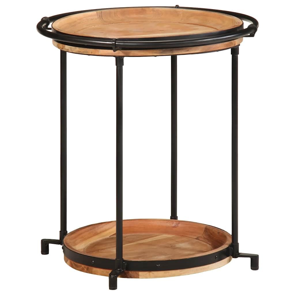 SXZenSpace 4013512 Side Table Ø55x60 cm Solid Wood Acacia End Table,Side Table,Nightstand