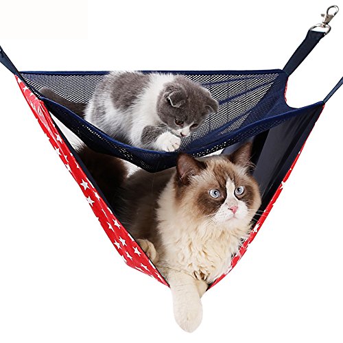 Morezi Cat Hammock Bed Hanging Bedding Small Animal Sleep Hanging Pet Hammock Bed for Kitten Ferret Puppy or Small Pet
