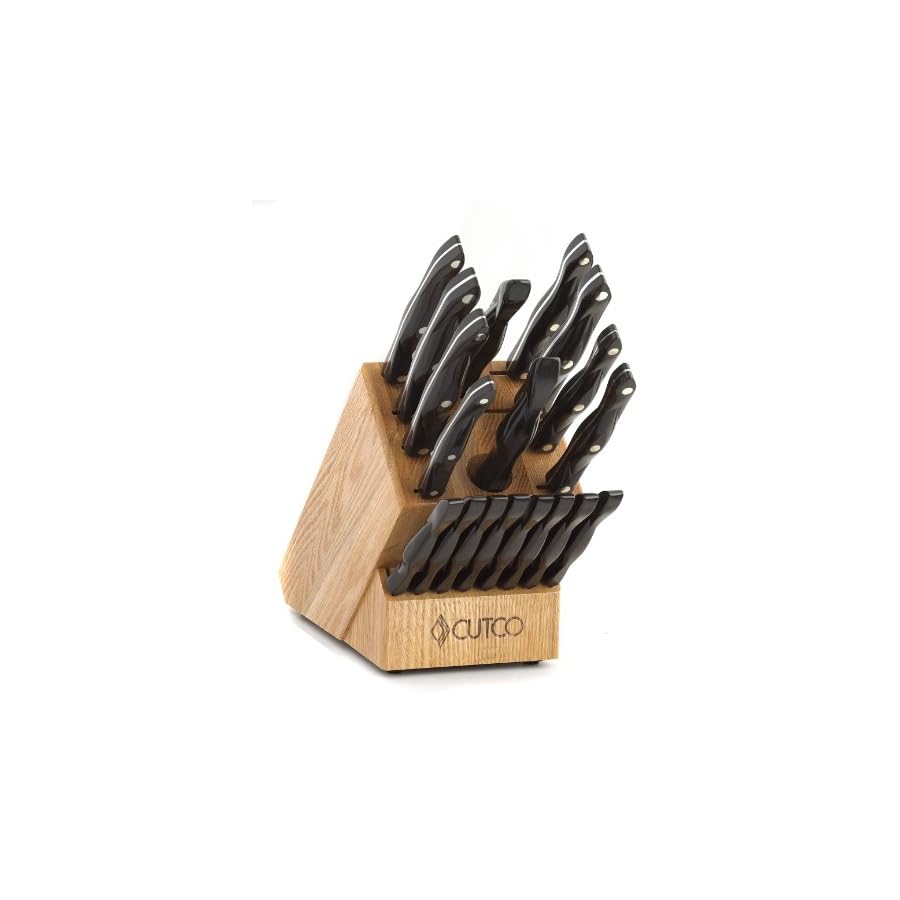 CUTCO-Model-2018-Homemaker8-SetIncludes-8-1759-Table-Knives-10-Kitchen-Knives-Forks-1748-Honey-Oak-knife-block-82-Sharpener-and-125-Medium-Poly-Prep-cutting-board-High-Carbon-Stainless-blades-and-Clas CUTCO Model 2018 Homemaker+8 Set Includes (8) #1759 Table Knives, (10) Kitchen Knives & Forks, 1748 Honey Oak knife block, 82 Sharpener, and #125 Medium Poly Prep cutting board