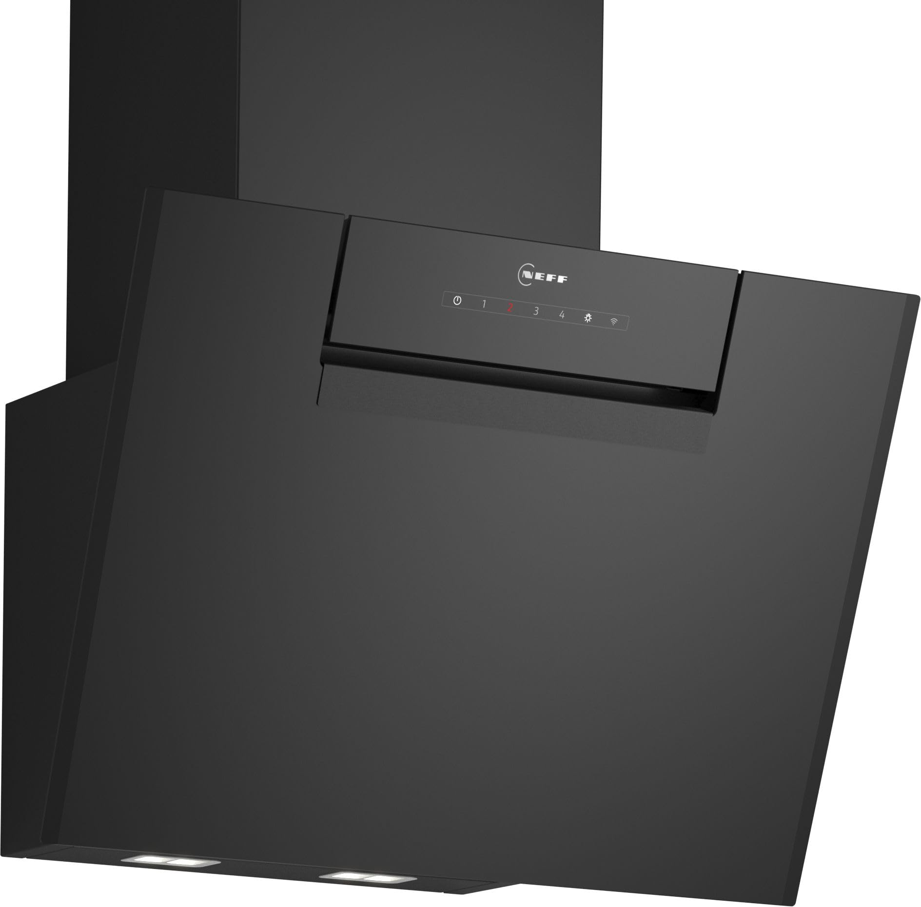 NEFF D65IFN1S0 - Cappa aspirante da parete N50, larghezza 60 cm, prodotto in Germania, Efficient Drive, illuminazione a LED, controllo della cappa basata sul piano cottura, controllo touch, colore: