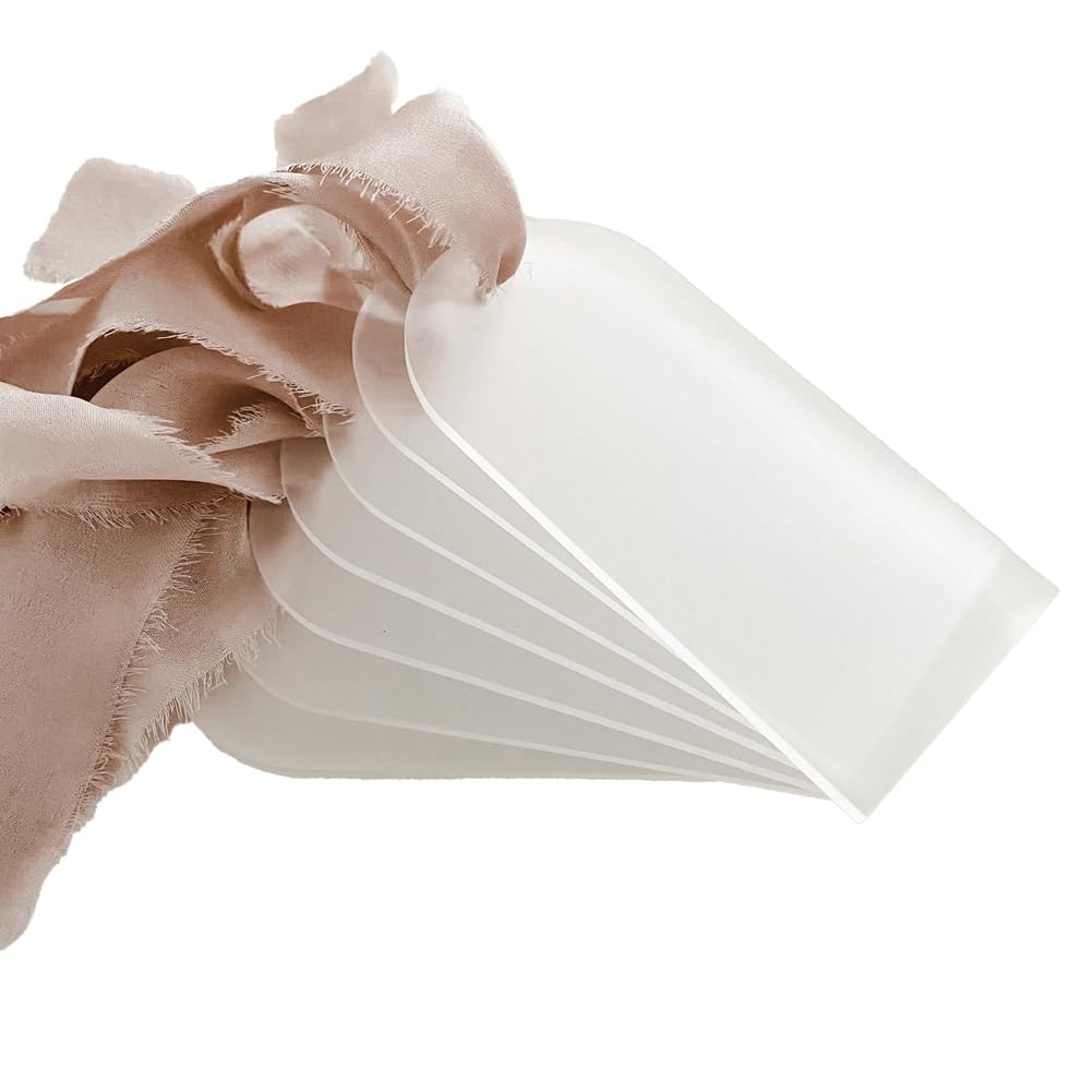 Malloy 100 Uds. Tarjeta de Lugar en de AcríLico Esmerilado para Boda, Transparente, Etiqueta de Regalo, Placa con Nombre, Tabla de Asientos, Marca DIY para Lugar para Fiesta