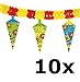 Produktbild Folat 61316 - Banner / Girlande Schulanfang - Schultüte - ca. 4 m Lang - ca. 25 cm Hoch - 10 Stk.