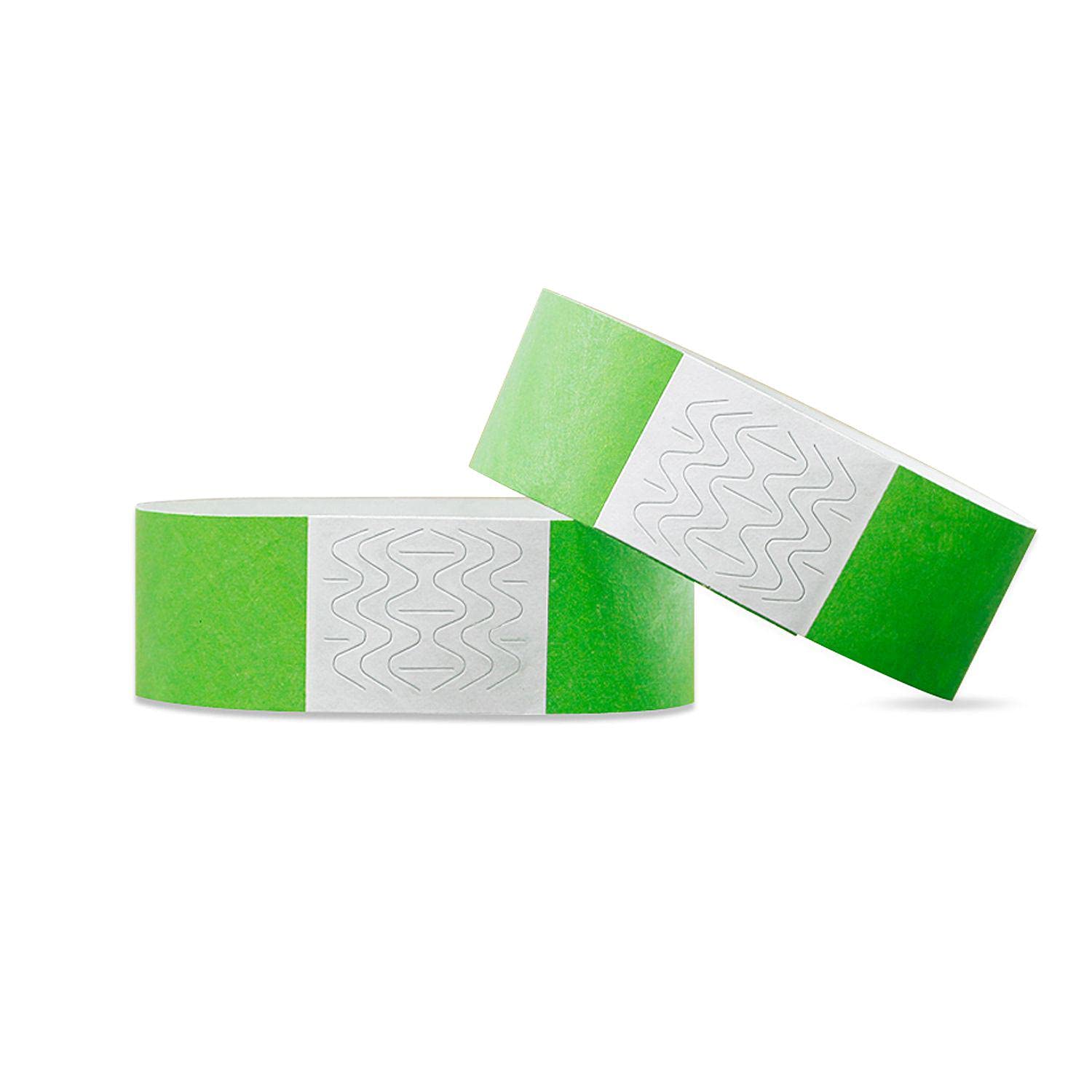 100 unidades de pulseras de entrada, resistentes al agua, para control y seguridad en eventos y eventos, 19 x 255 mm (Verde)