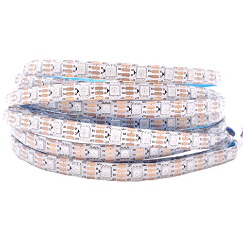 Image of DC 5V WS2813 Led Strip Light Dual Signal Individually Addressable 5m 30 LEDs WS2812B Updated Black White PCB (White PCB IP65, 5M 60LED /M)